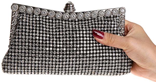 silver clutch bag