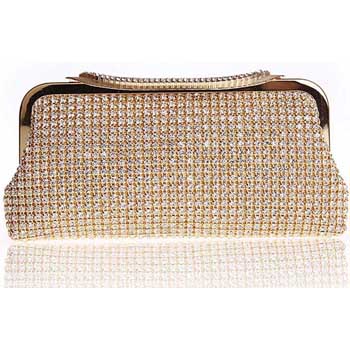 gold diamante clutch bag