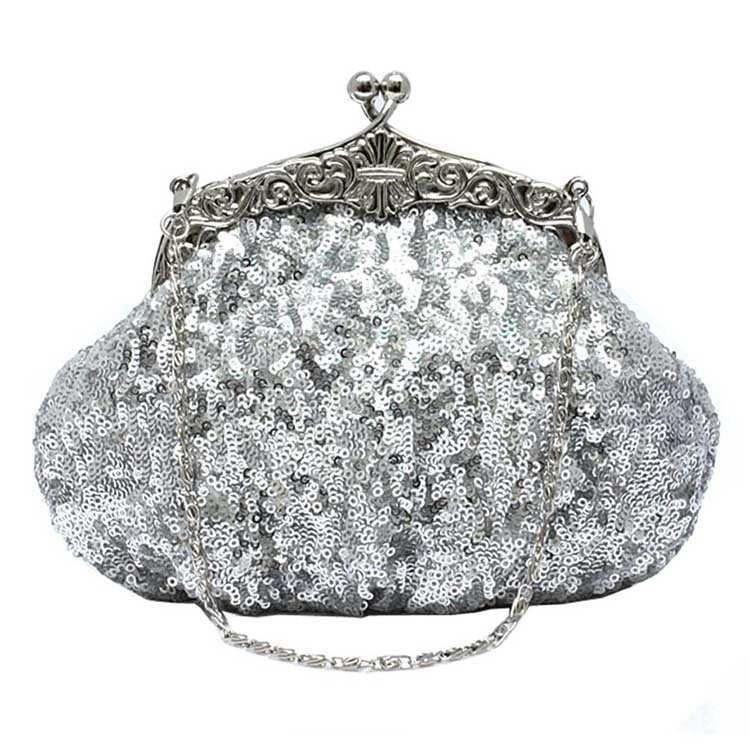 Silver clutch bag