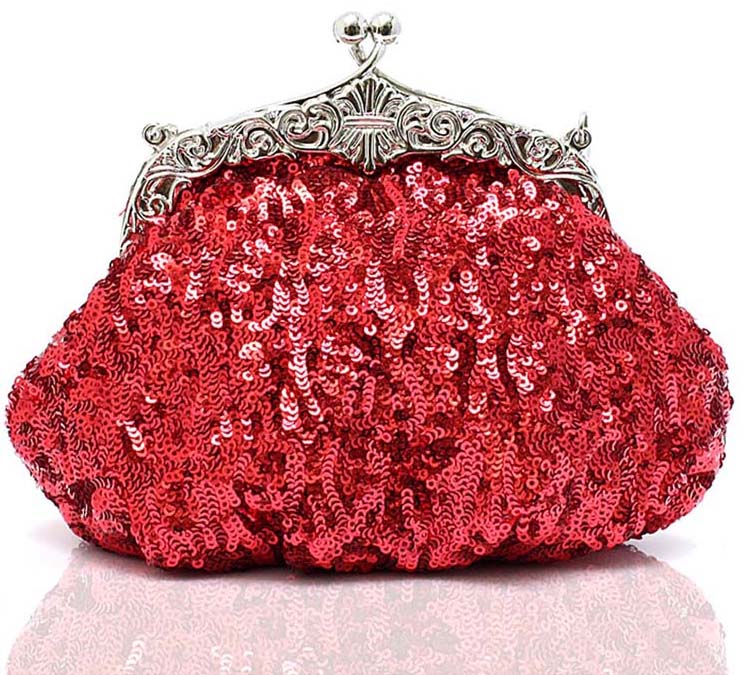 Red clutch bag