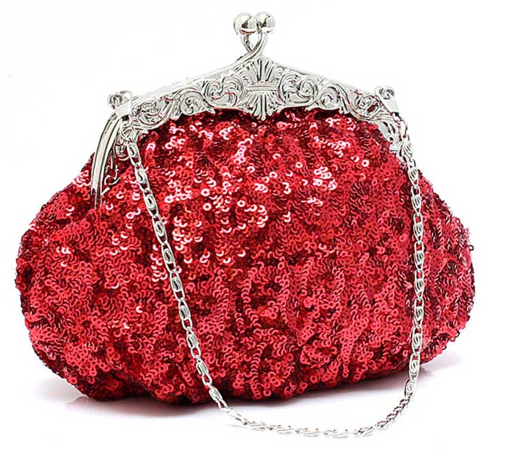 Red evening clutches
