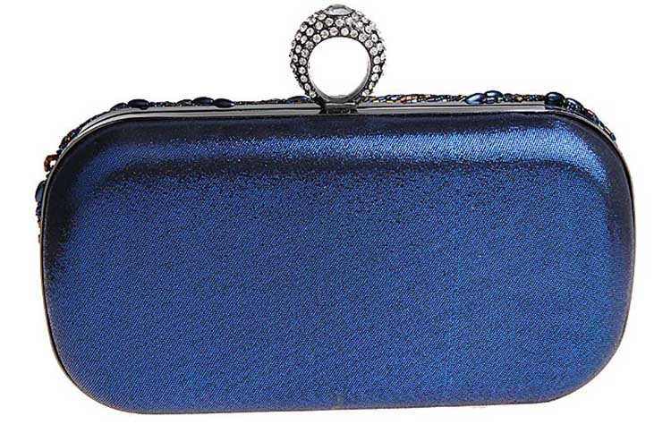 Blue evening clutch bag