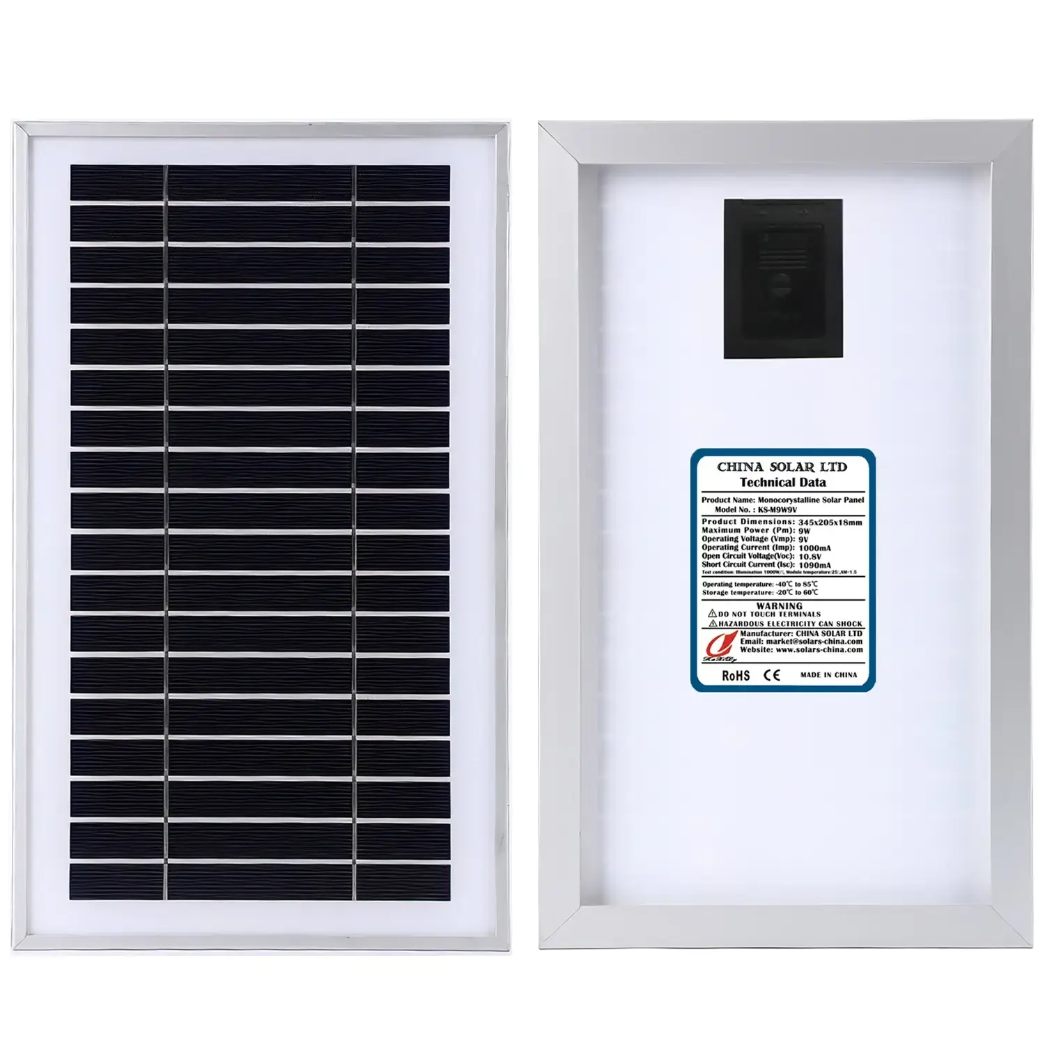 Monokristalline Solarmodule 9W 9V