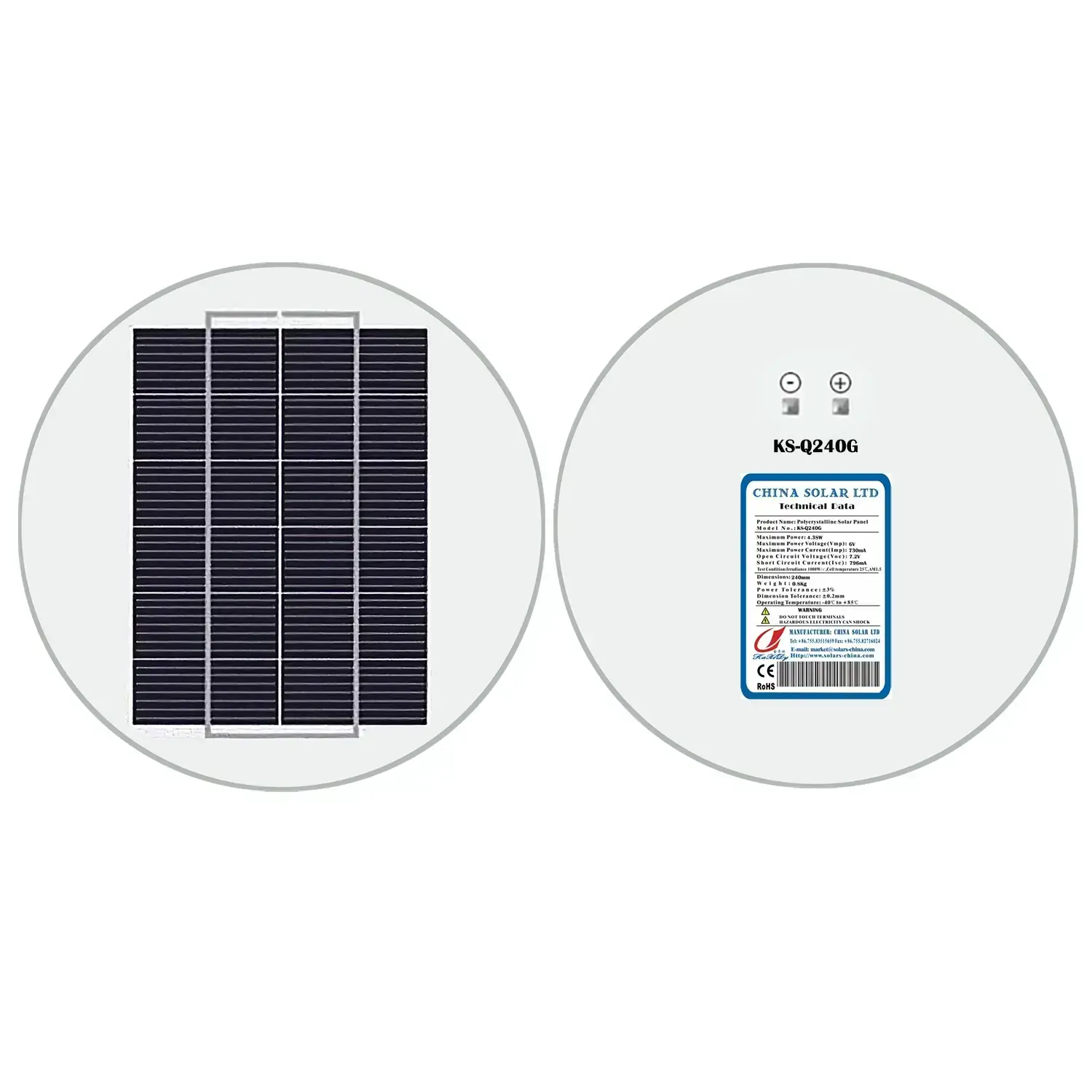 Kreisförmig Solarmodule 6V